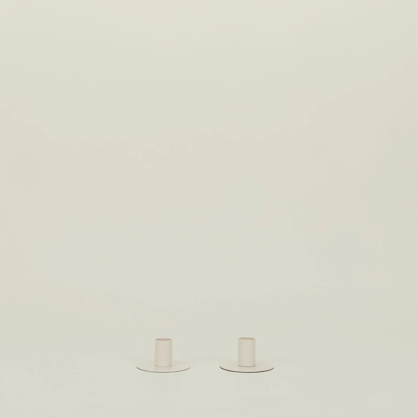 Essential Metal Candle Holders, Set of 2 - Ivory