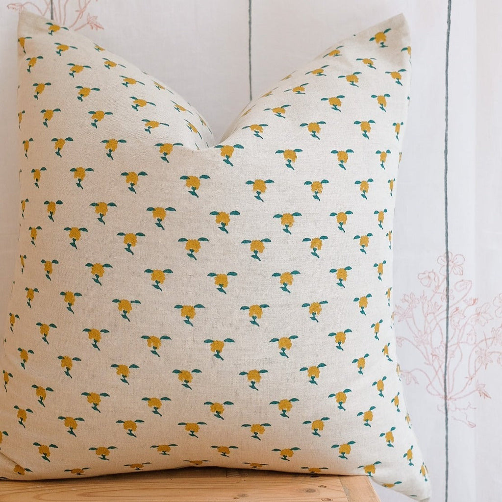 Soil to Studio RHEA - Hand Block-printed Linen Pillow Case