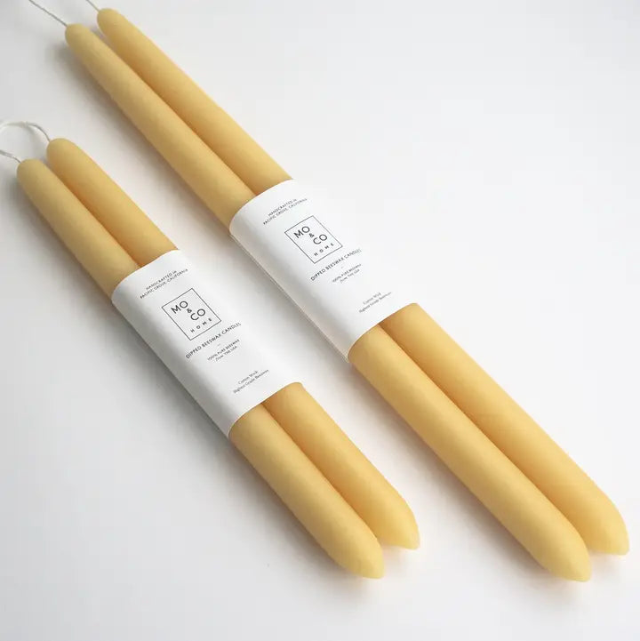 Dipped Beeswax Taper Candles