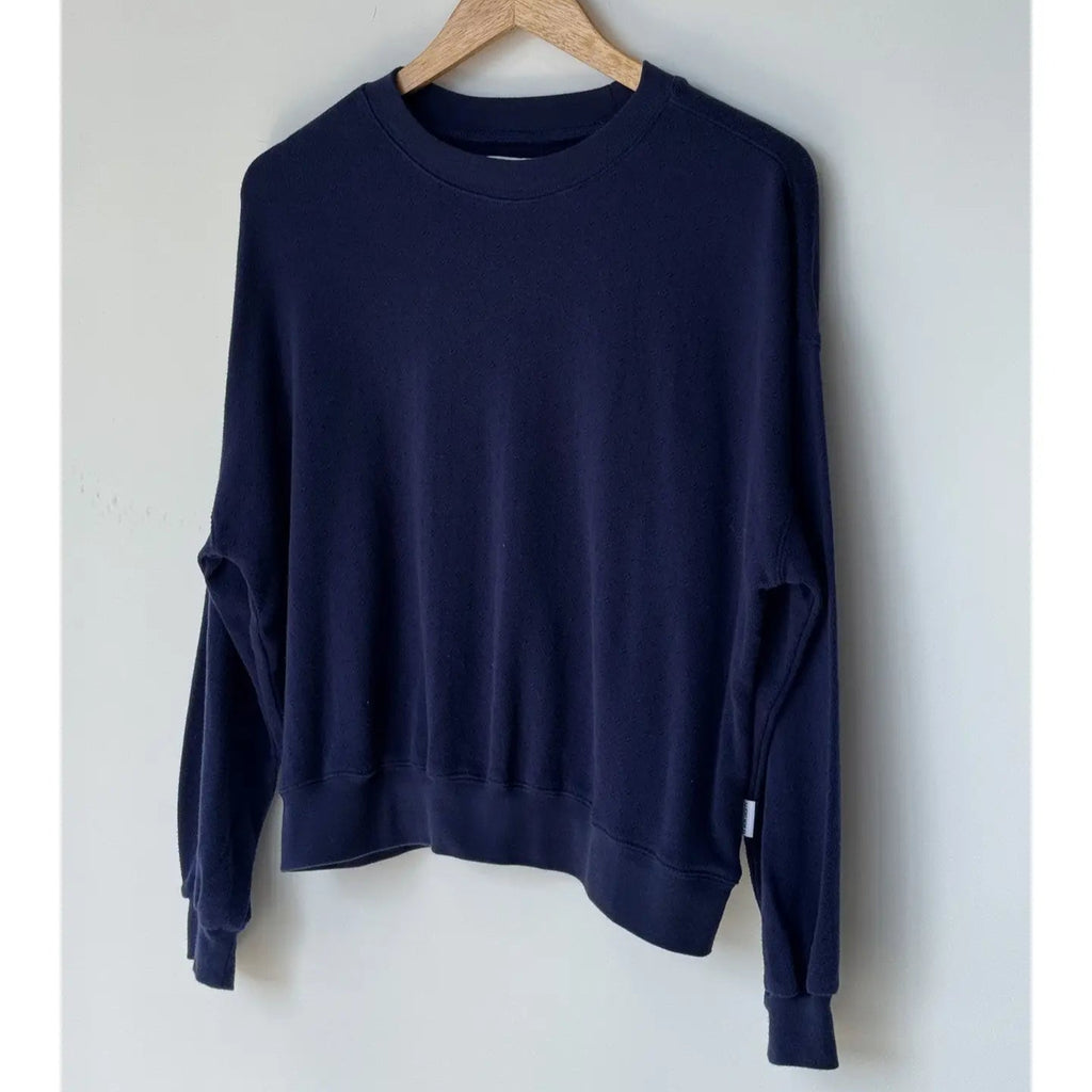 Pointelle Core Sweatshirt - Navy