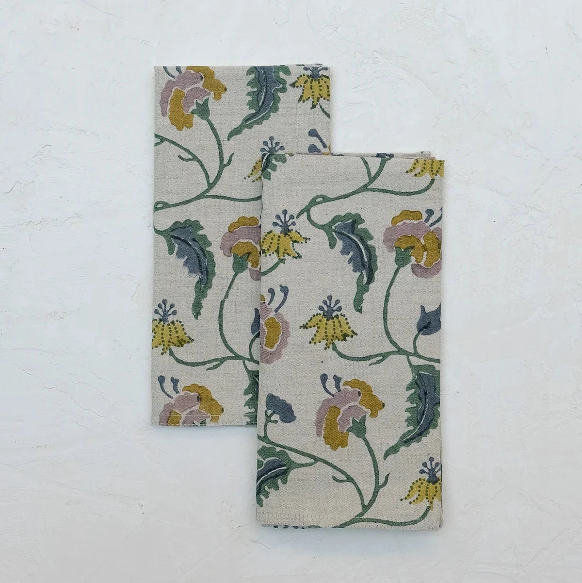 Dua - Block-printed Table Napkins - Set of 4 (Forest)