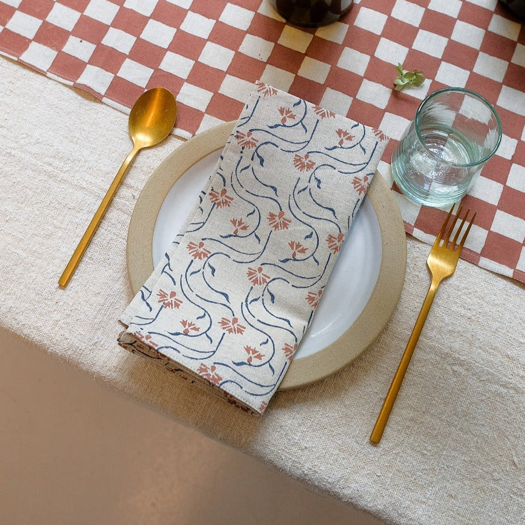 Soil to Studio JUHI - Block-printed Table Napkins - Set of 4