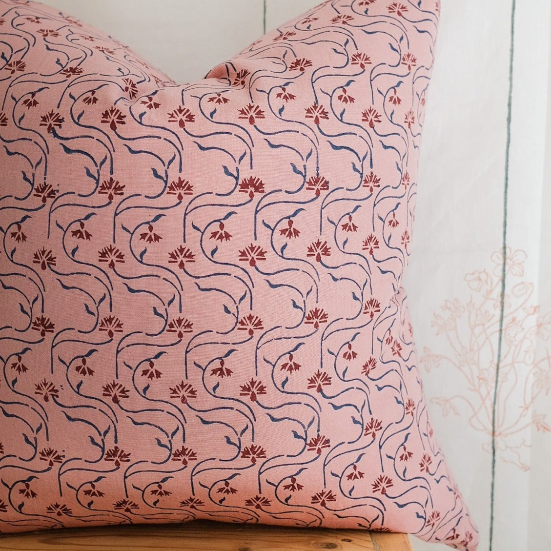 Soil to Studio TARA - Hand Block-printed Linen Pillow Case (insert not included)