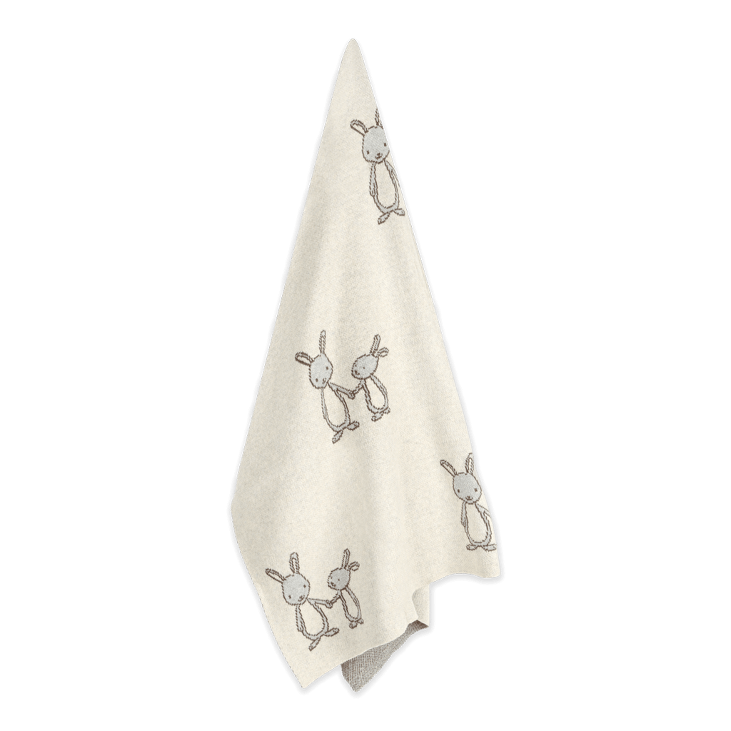 Bunny - Organic Cotton Jacquard Sweater Knit Baby Blanket