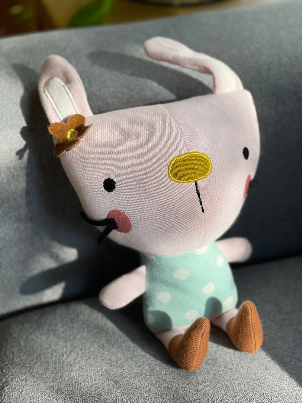 Sam Bunny- Organic Fine Knit Stuffed Animal Baby Toy