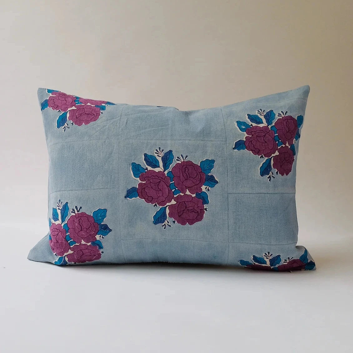 Sara - Hand Block-printed Linen Pillowcase