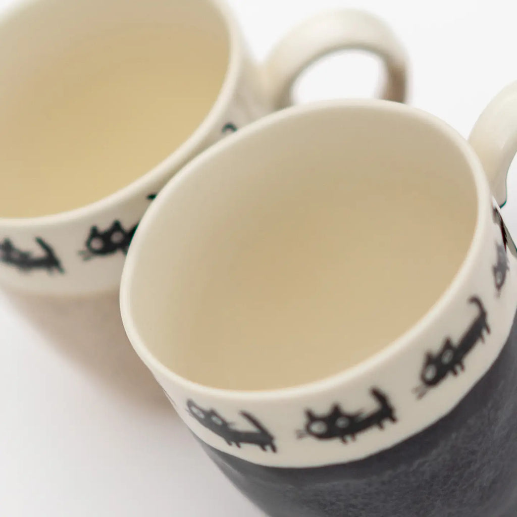 Handmade Cat Mug - Black