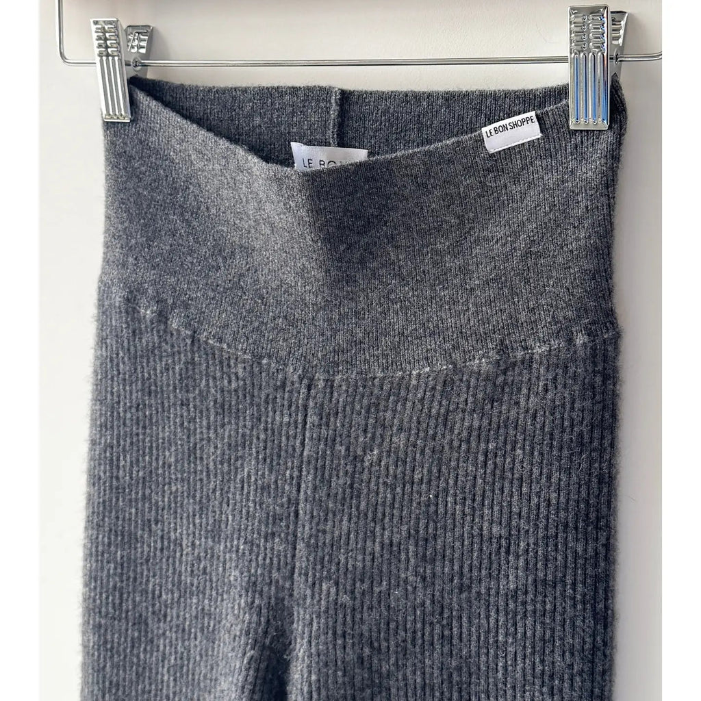Cashmere Ribbed Leggins - Charcoal