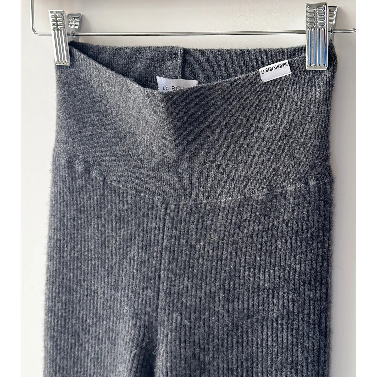 Cashmere Ribbed Leggins - Charcoal