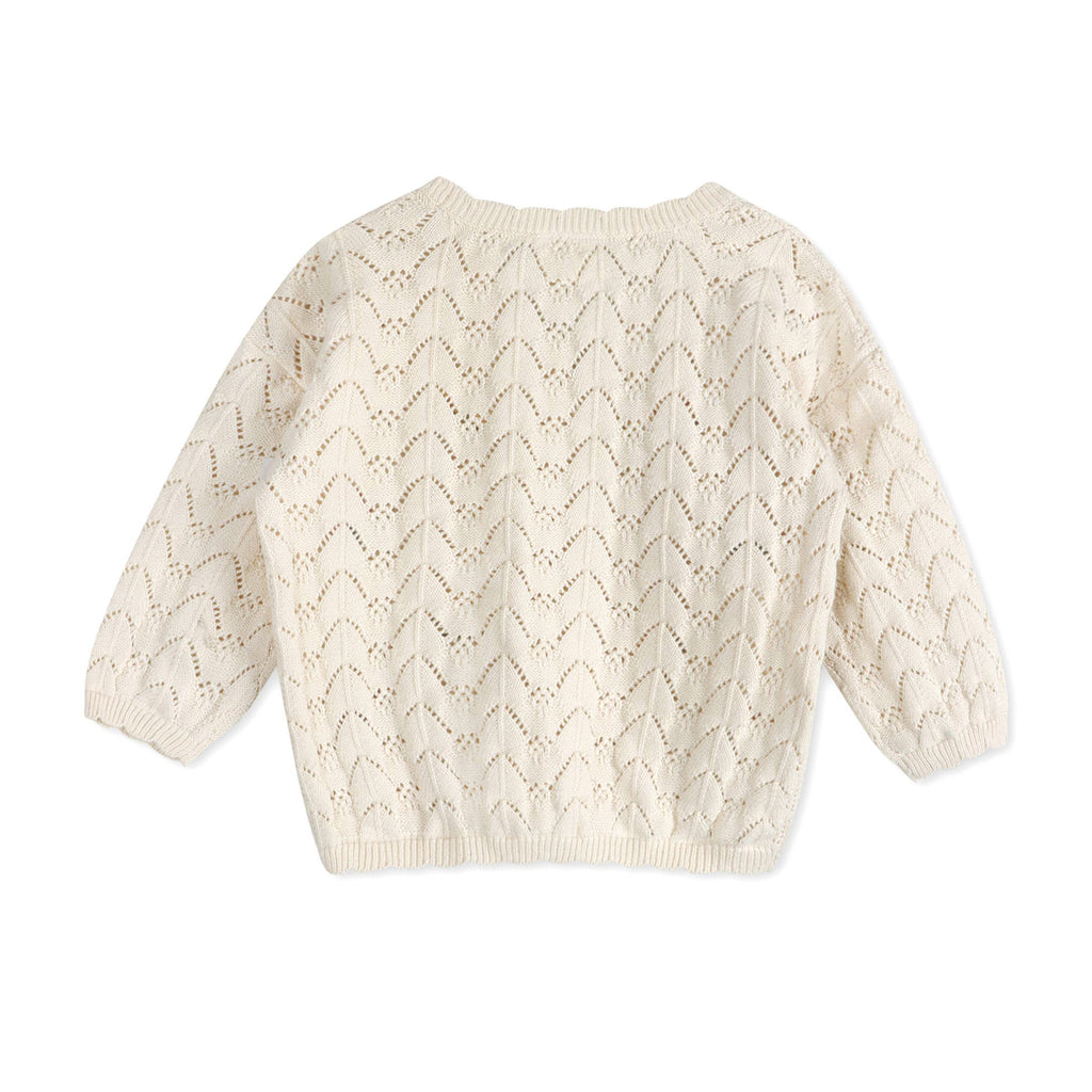 Hazel Floral Textured Baby Knit Cardigan (Organic Cotton)