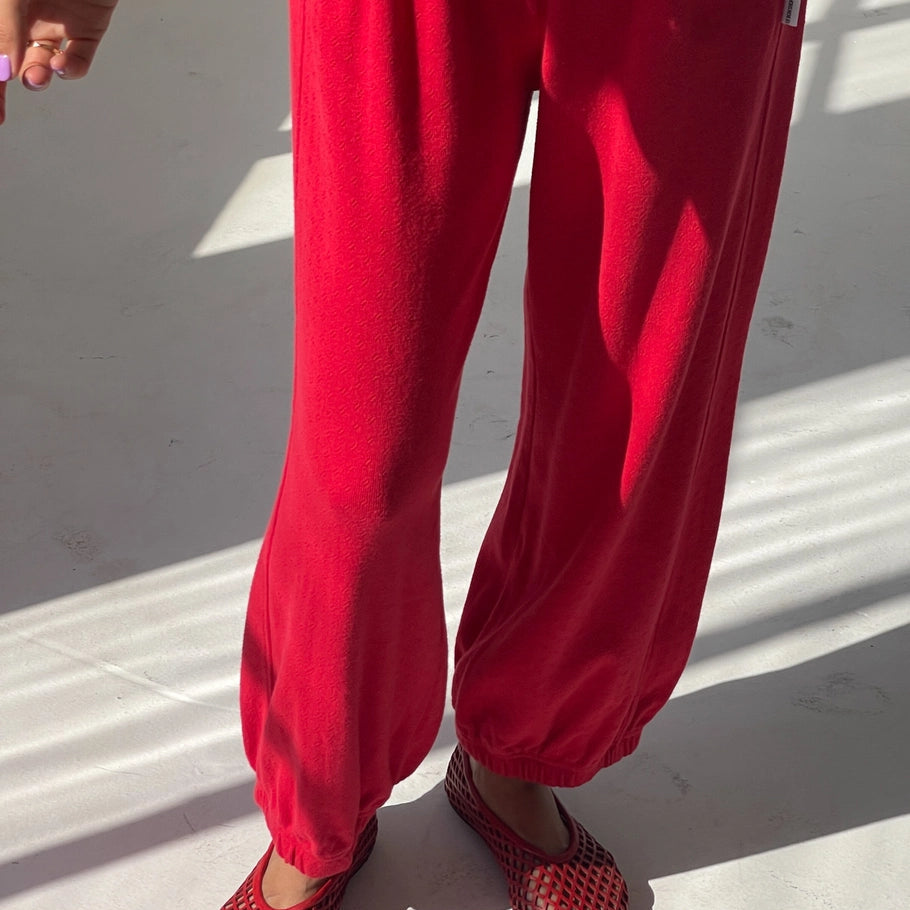 Pointelle Balloon Pants - Red Apple