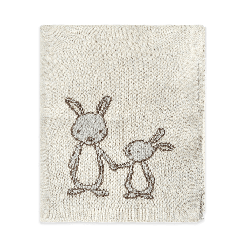 Bunny - Organic Cotton Jacquard Sweater Knit Baby Blanket