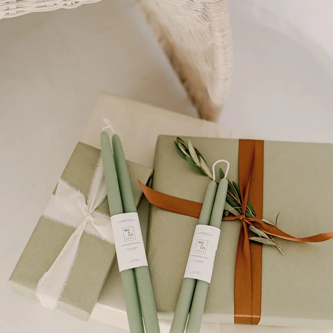 Dipped Beeswax Taper Candles