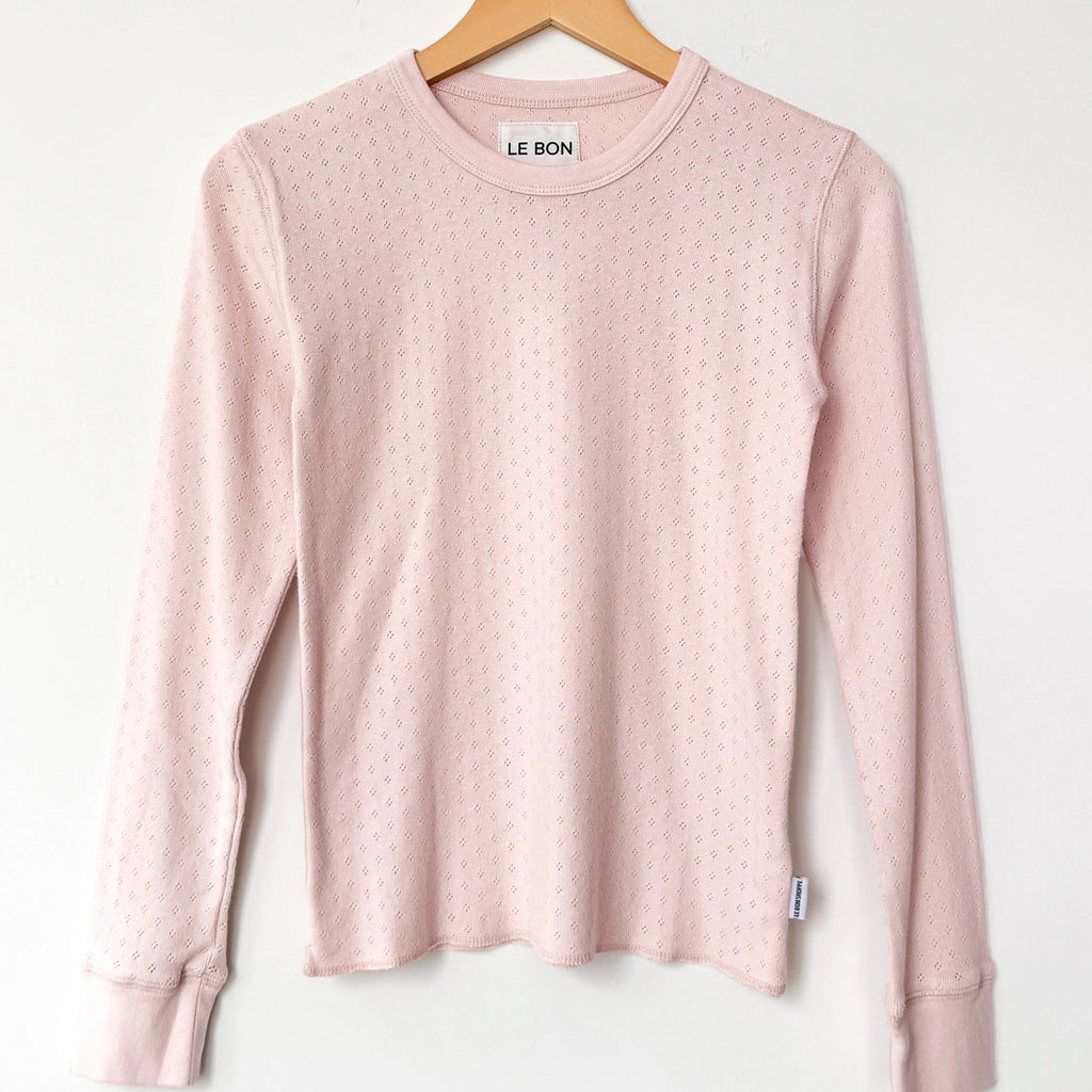 Pointelle Fundamental Tee-Baby Pink