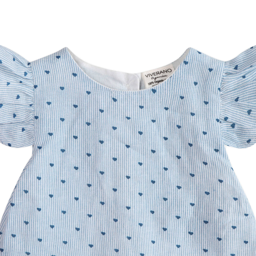 Emery Hearts Baby Ruffled Sleeve Top + Bloomer (Organic)