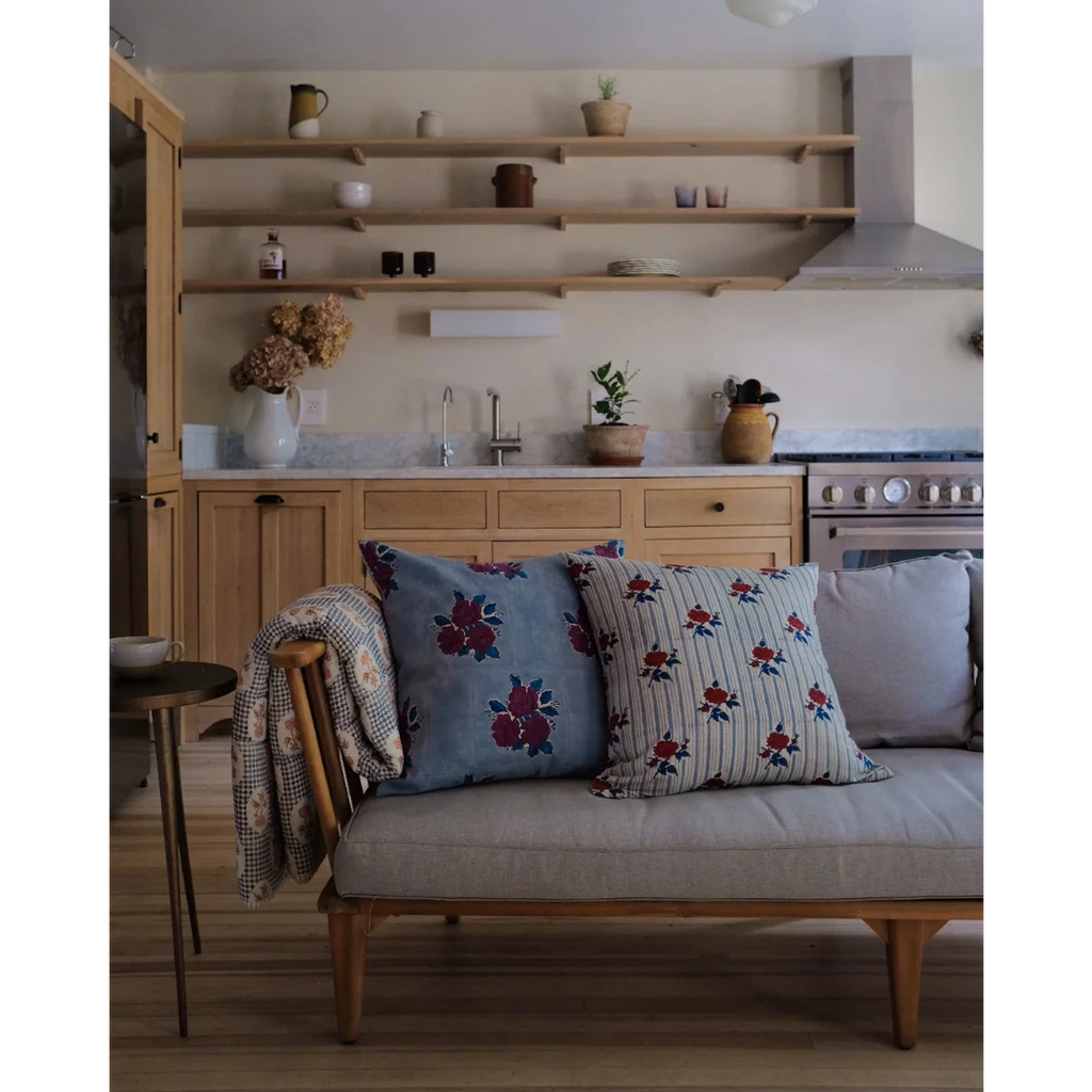 Sara - Hand Block-printed Linen Pillowcase
