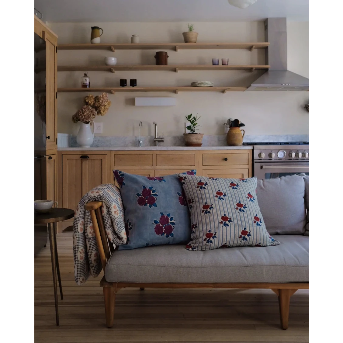 Sara - Hand Block-printed Linen Pillowcase