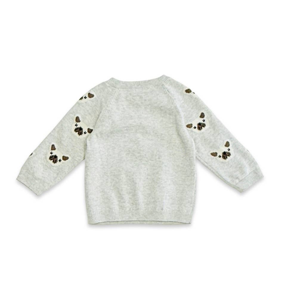 Frenchie Puppy Jacquard Knit Baby Pullover + Pants  Organic