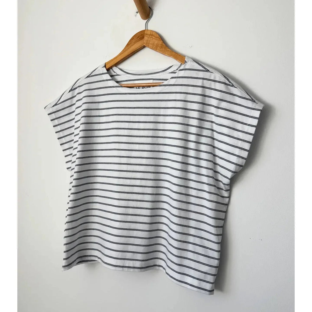 Cherie Tee - White/Navy