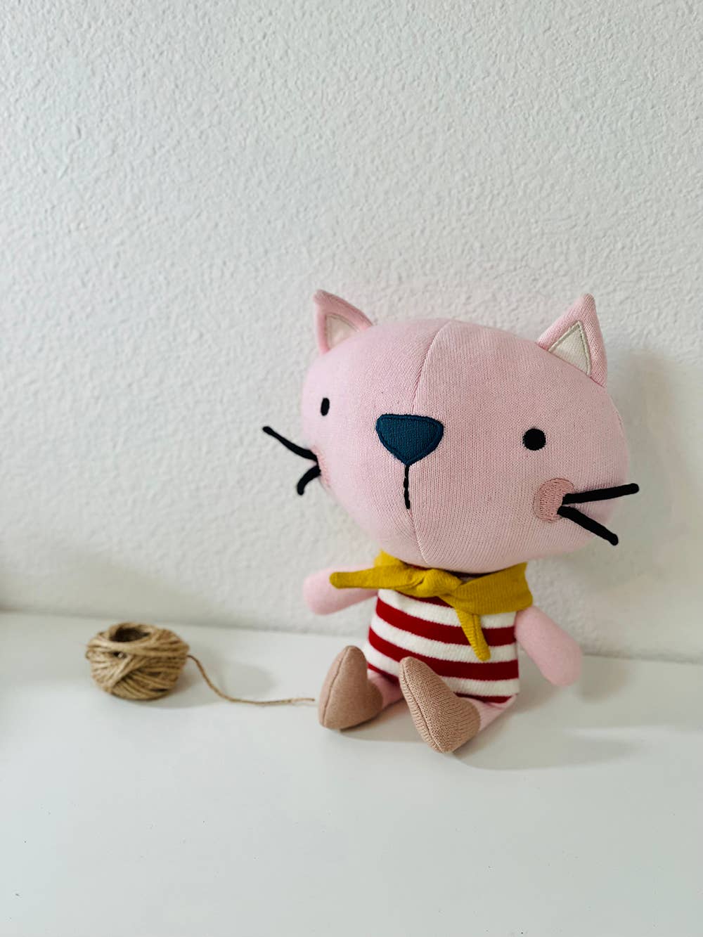 Remi Cat- Organic Fine Knit Stuffed Animal Baby Toy