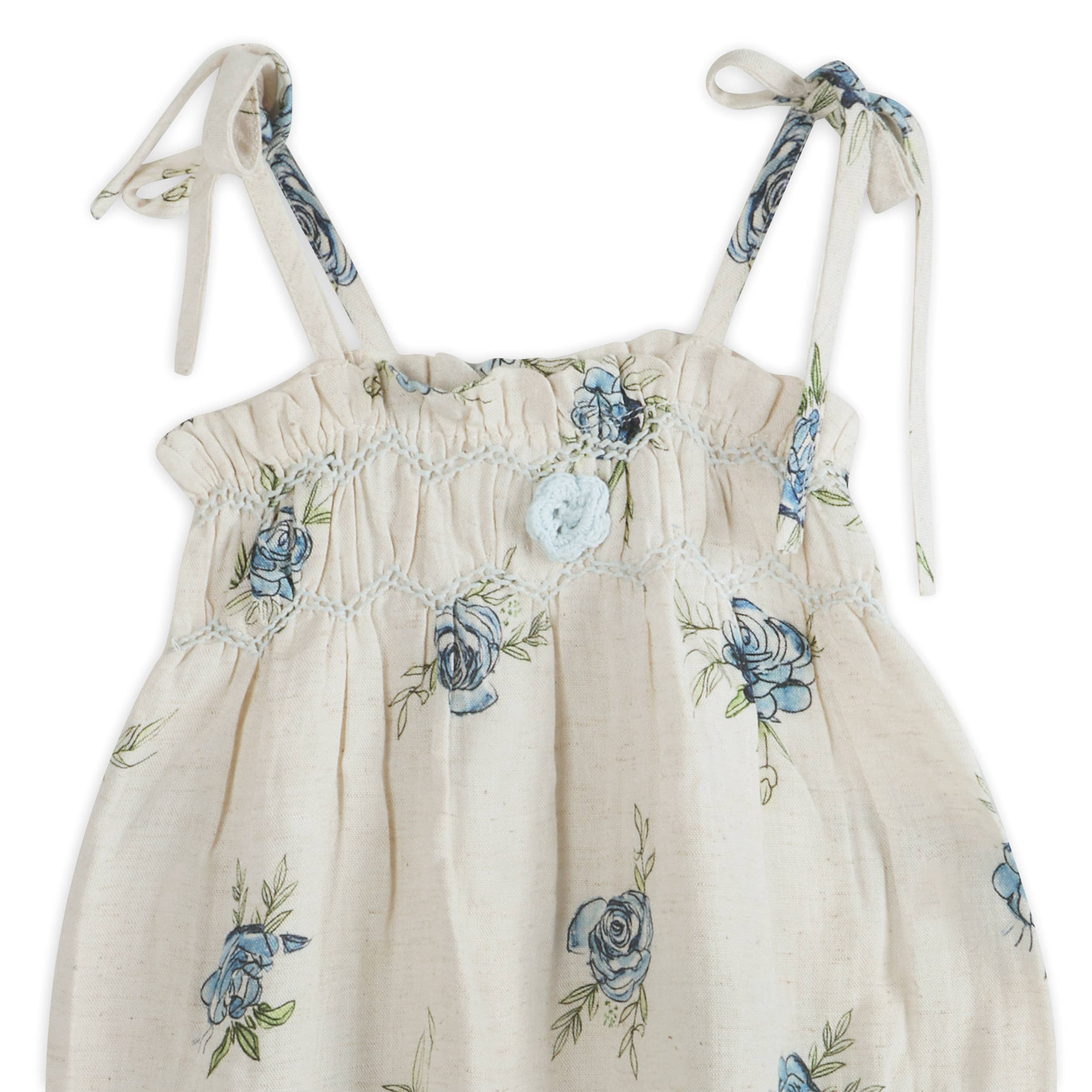 Anais Floral Baby Romper + Headband (Linen Blend)