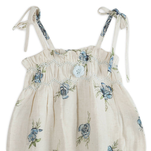 Anais Floral Baby Romper + Headband (Linen Blend)