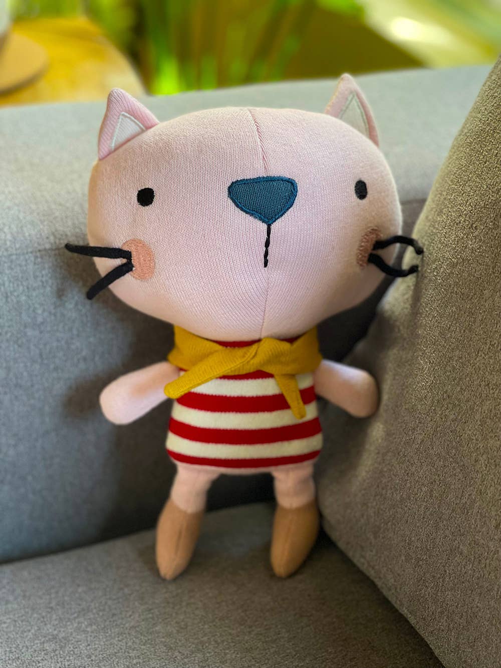 Remi Cat- Organic Fine Knit Stuffed Animal Baby Toy
