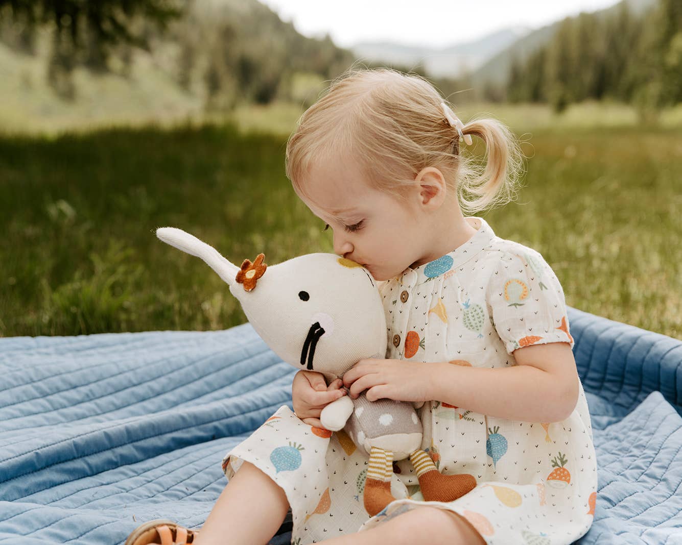 Sam Bunny- Organic Fine Knit Stuffed Animal Baby Toy