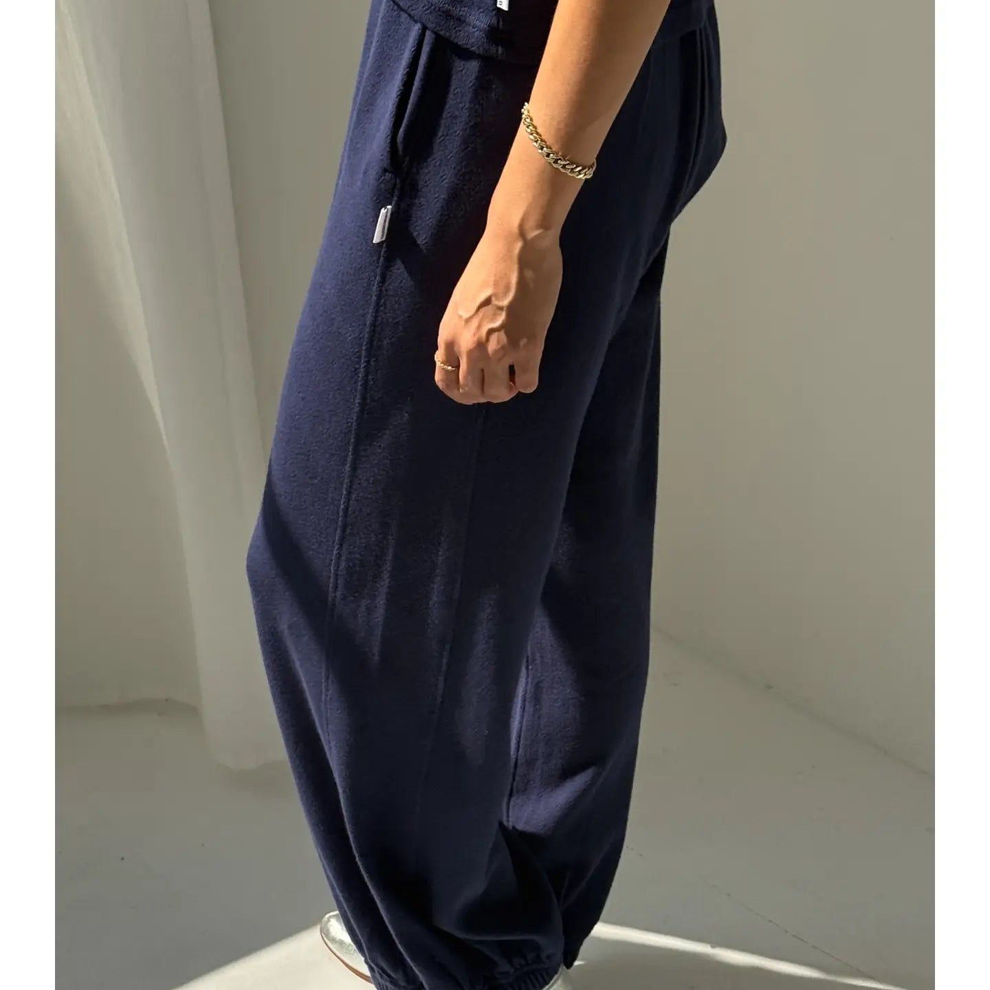 Pointelle Balloon Pants - Navy