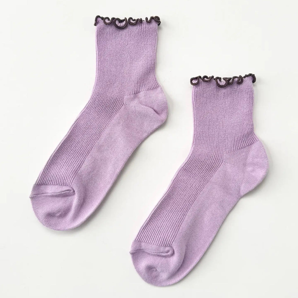 The Petite Ruffled Modal Socks