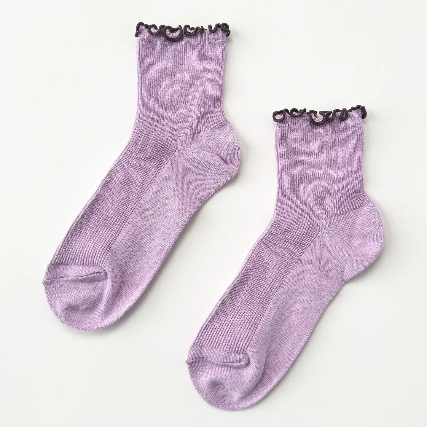 The Petite Ruffled Modal Socks