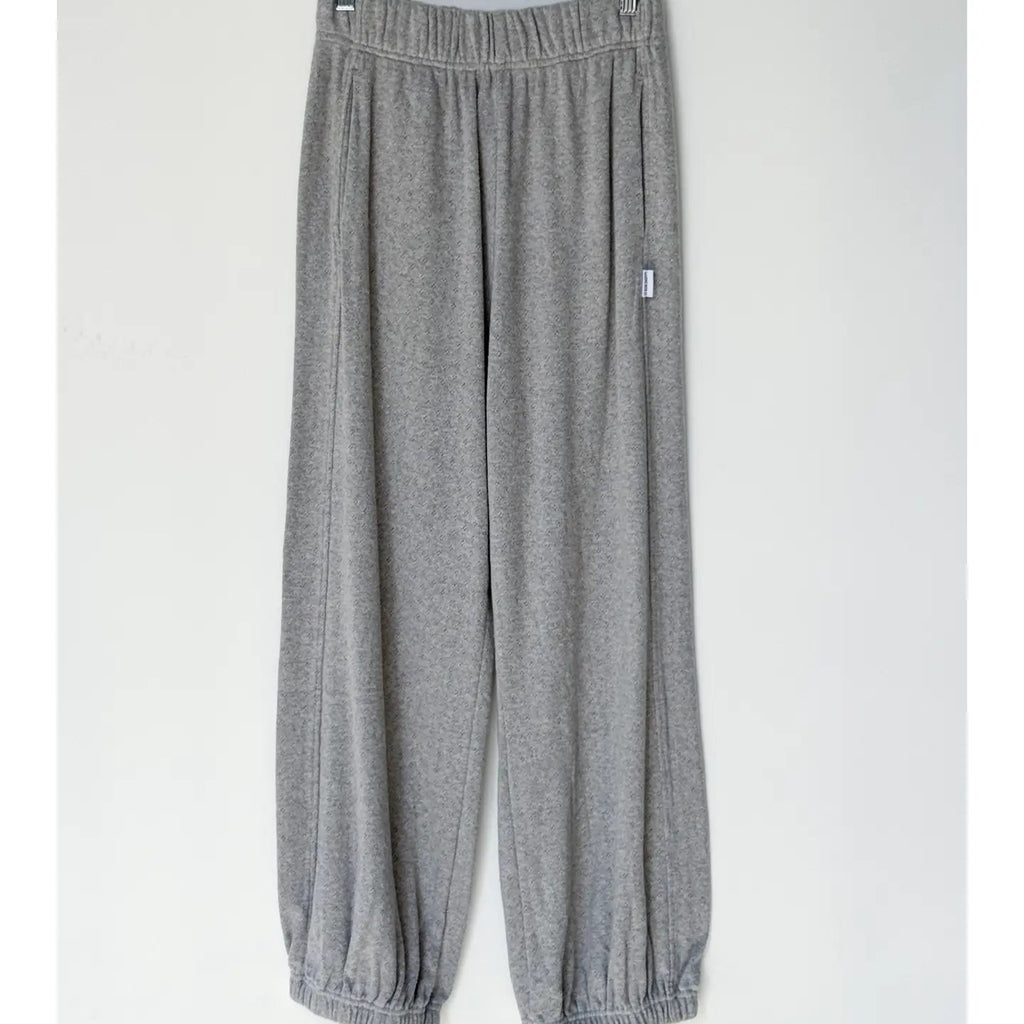 Pointelle Balloon Pants - Melange Grey