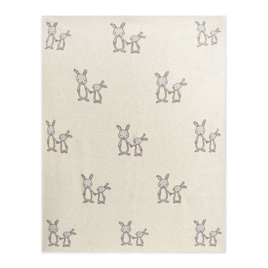 Bunny - Organic Cotton Jacquard Sweater Knit Baby Blanket