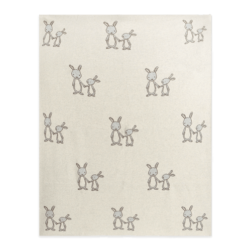 Bunny - Organic Cotton Jacquard Sweater Knit Baby Blanket