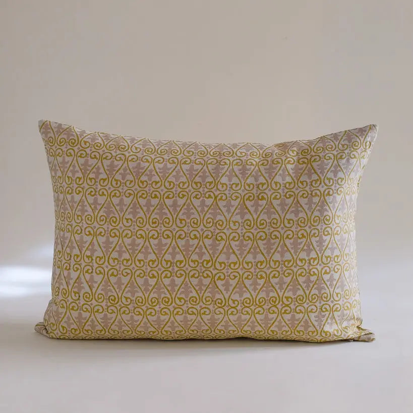 Vrinda - Hand Block-Printed Linen Pillowcase