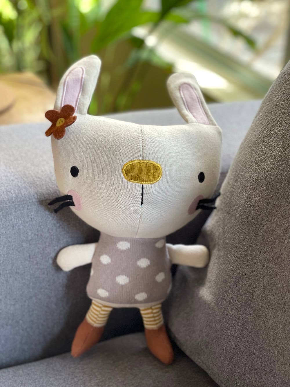 Sam Bunny- Organic Fine Knit Stuffed Animal Baby Toy