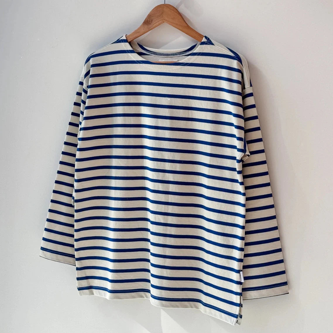 Marseille Top-Blue Stripe on Cream