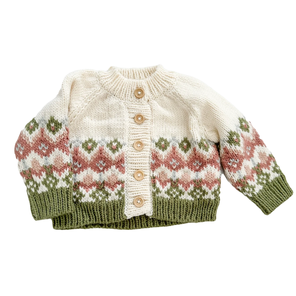 Fairisle Knit Cardigan - Pastel
