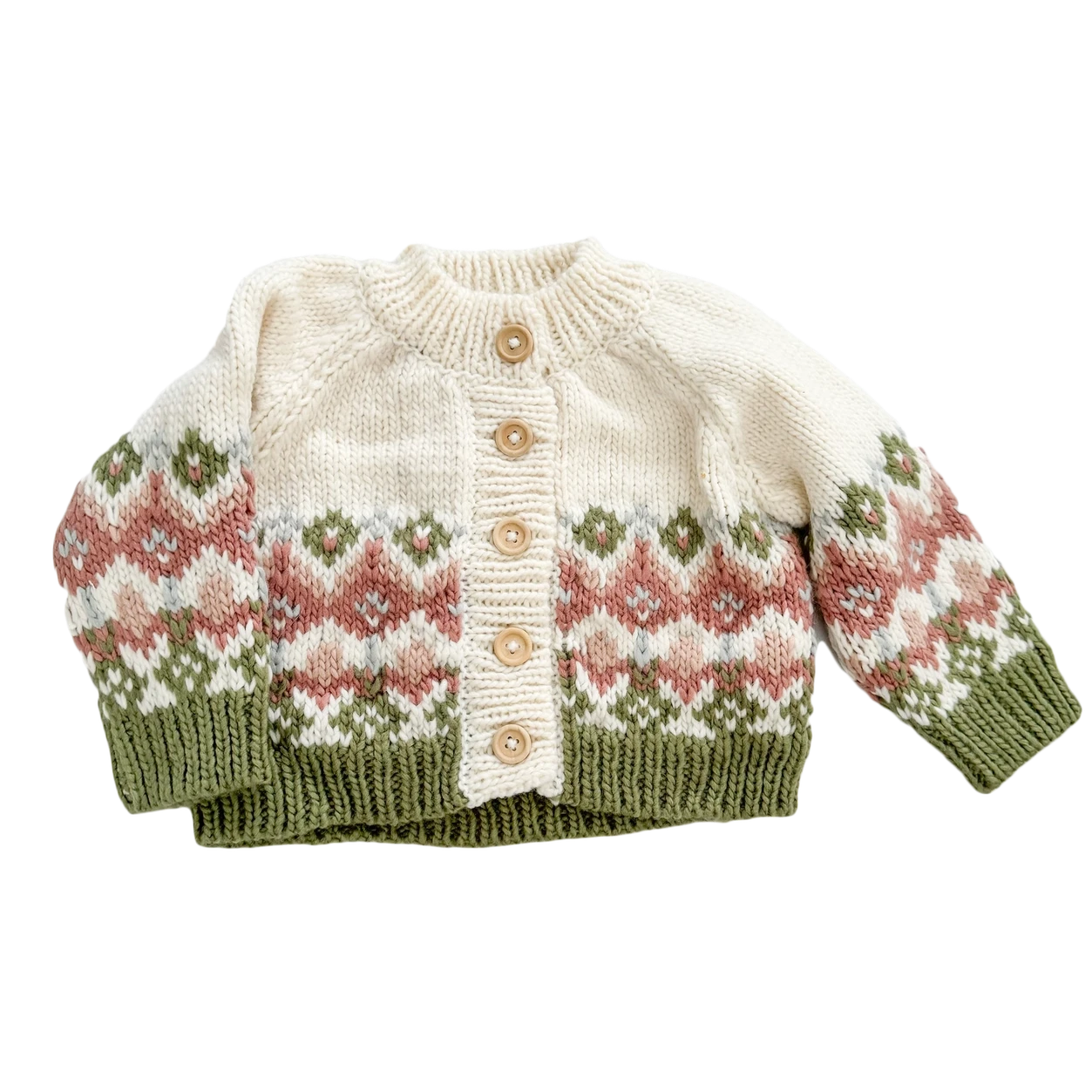 Fairisle Knit Cardigan - Pastel