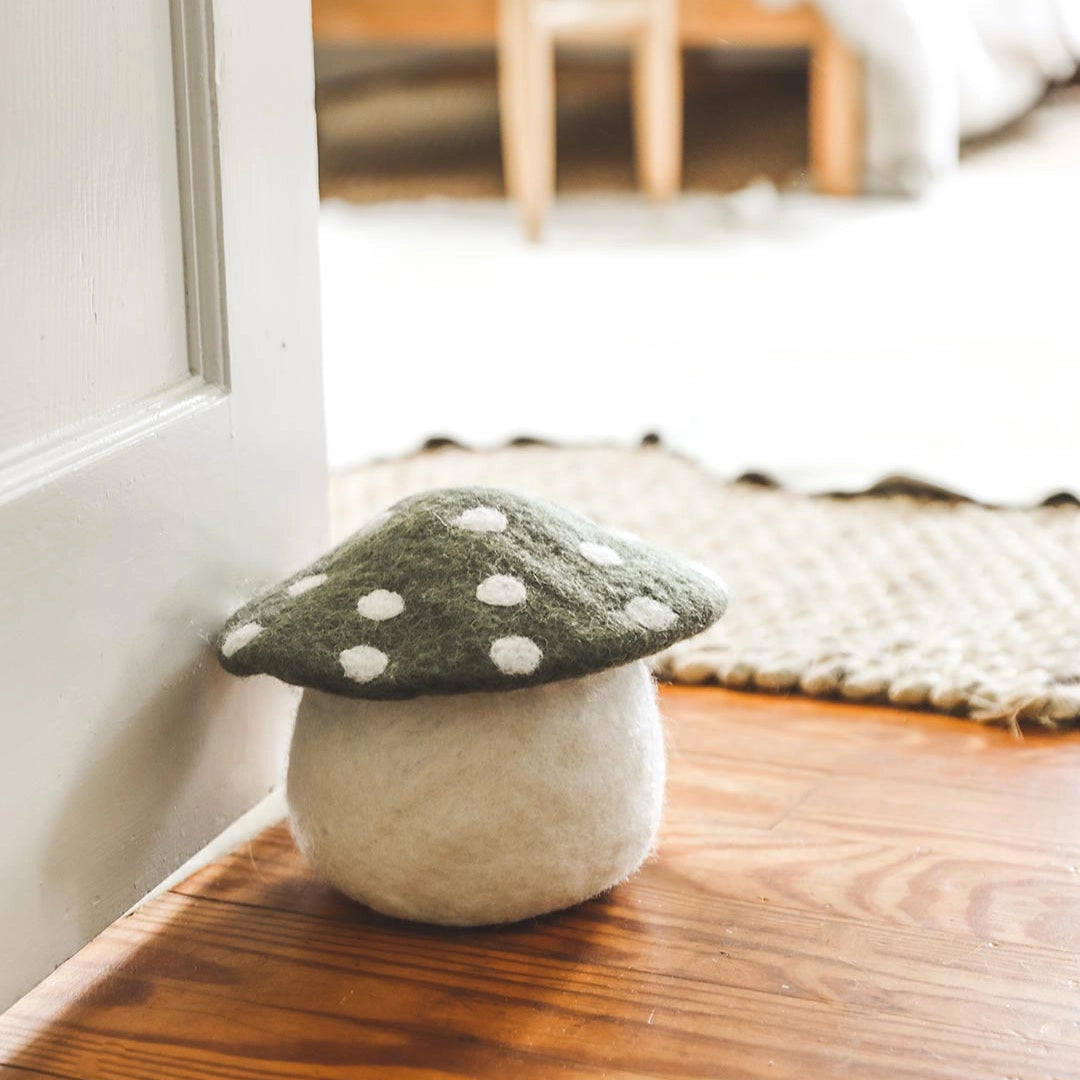 Artisan Felted Mushroom Doorstop