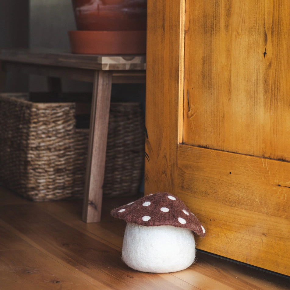 Artisan Felted Mushroom Doorstop