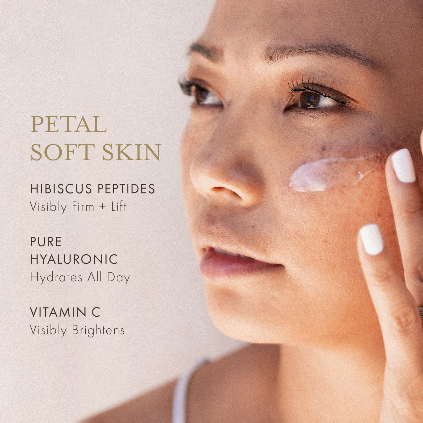 Hydrating Petal Cream - Daily Moisturizer with Hyaluronic Acid, Peptides + Vitamin C