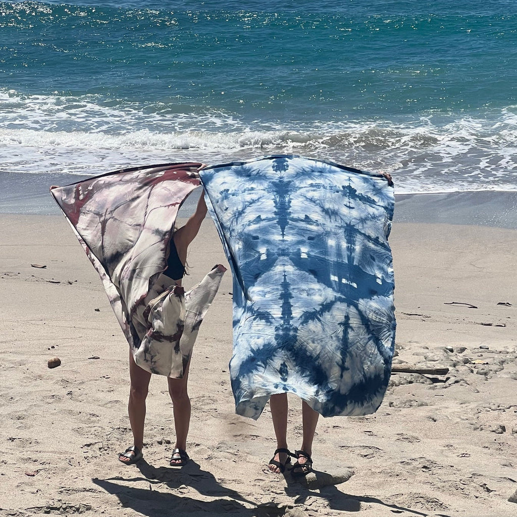 Raw Silk Beach Throw/Wrap - Indigo