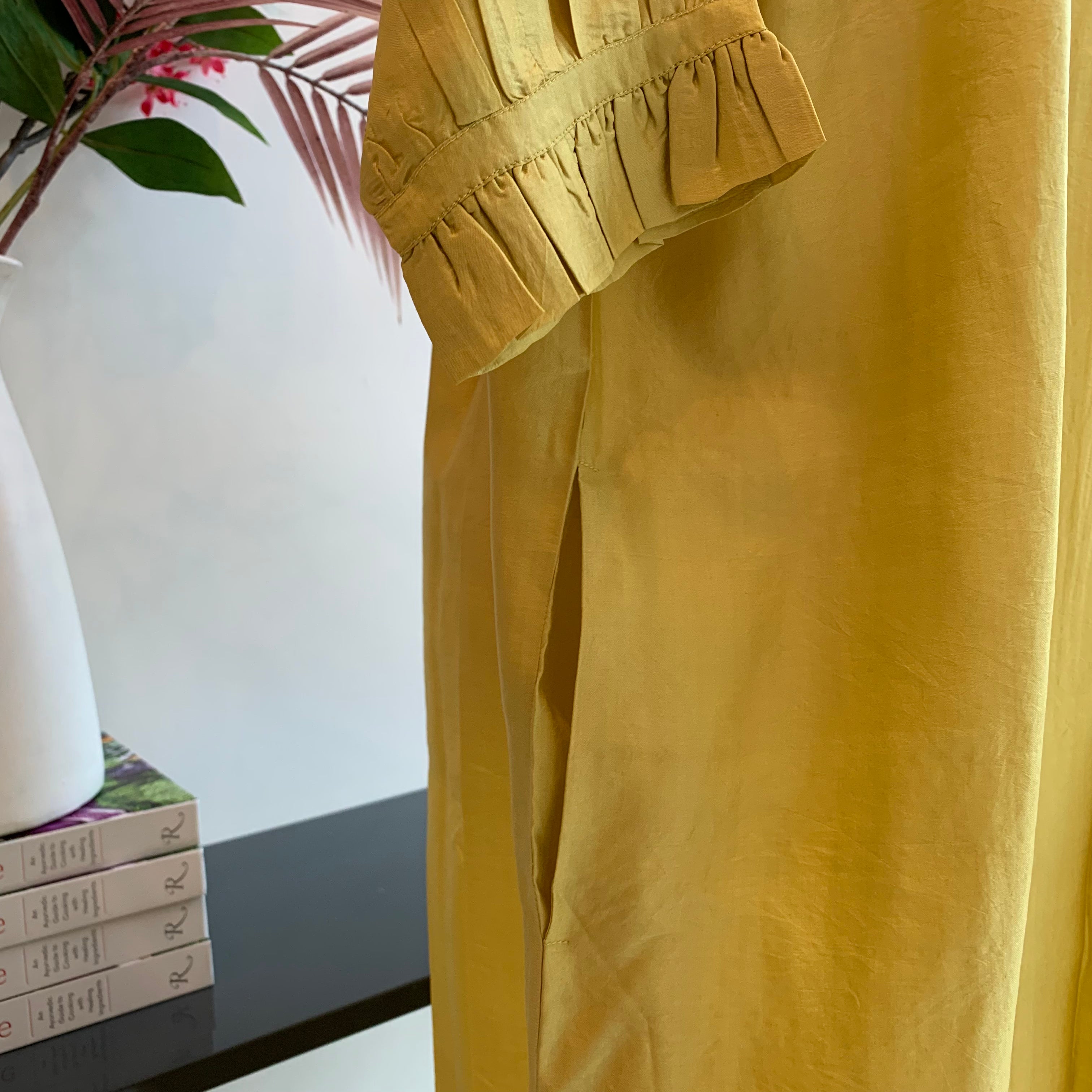 Runaway Bicycle JILL Silk Dress - Munsell Yellow