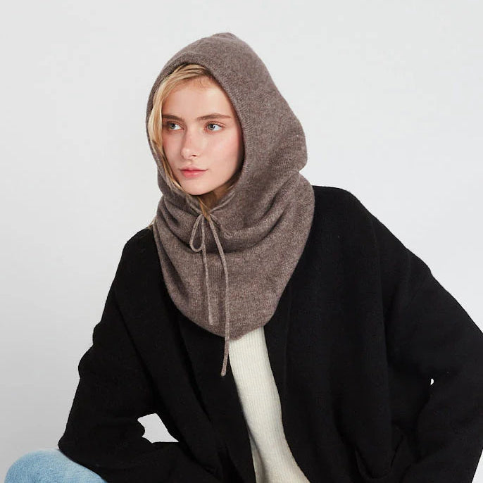 Hoodie Snood - Ivory & Taupe