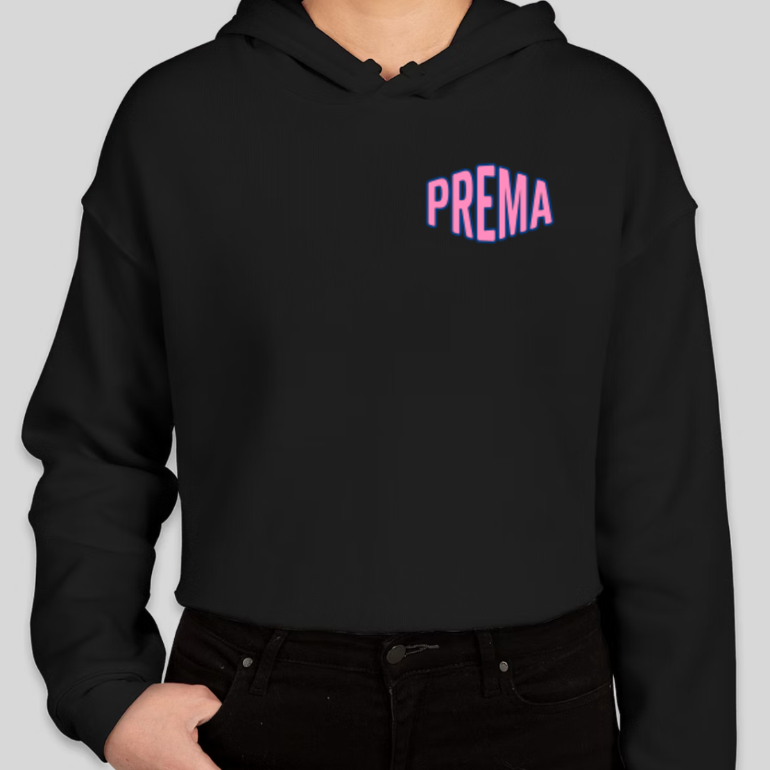 PREMA Retro Women's Cropped Hoodie - Black
