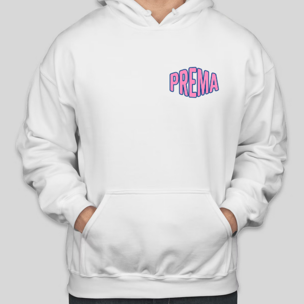 PREMA Retro Design 50/50 Hoodie Unisex - White