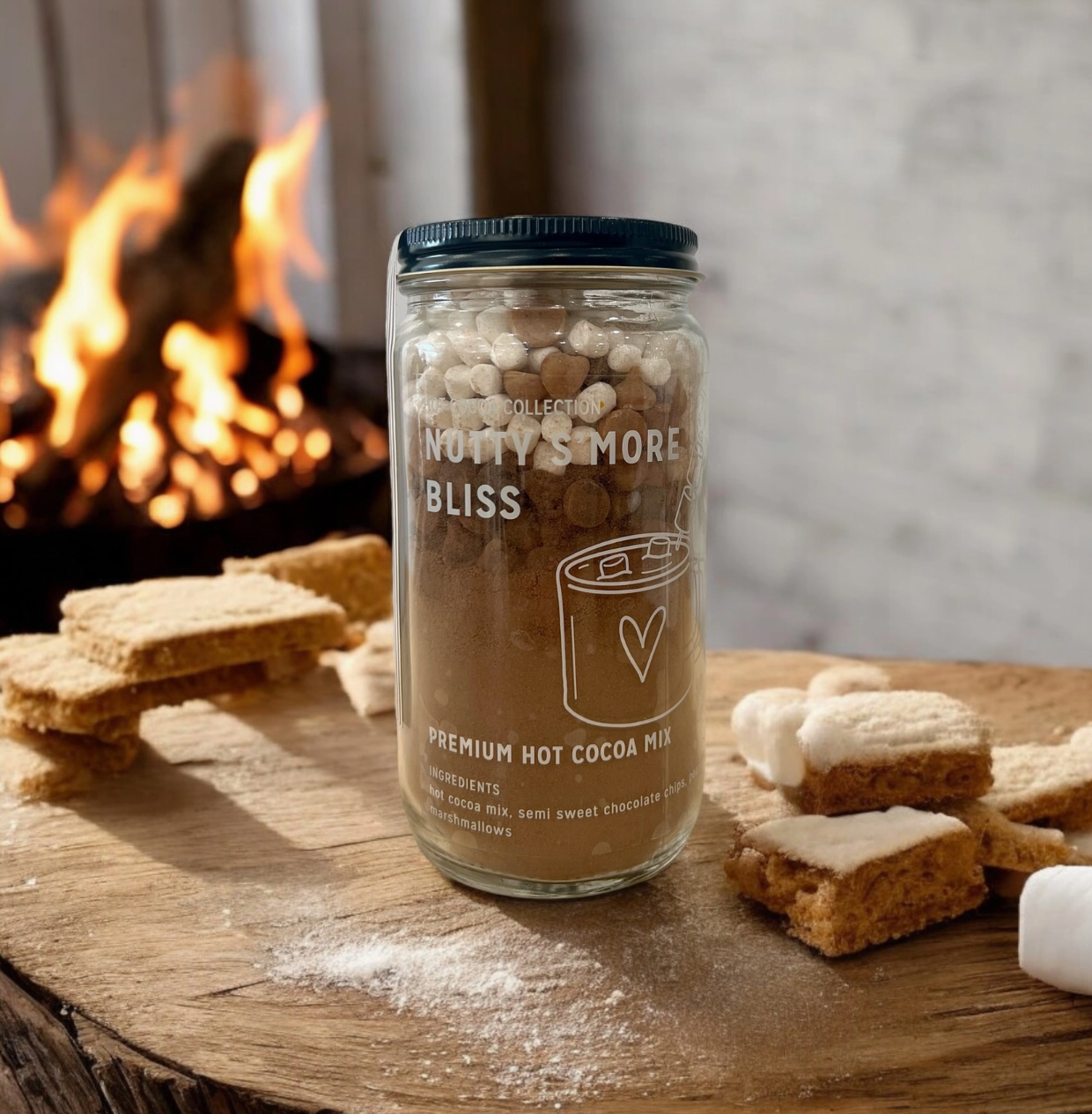 "Nutty S'more Bliss" - Hot Cocoa Mix Jar