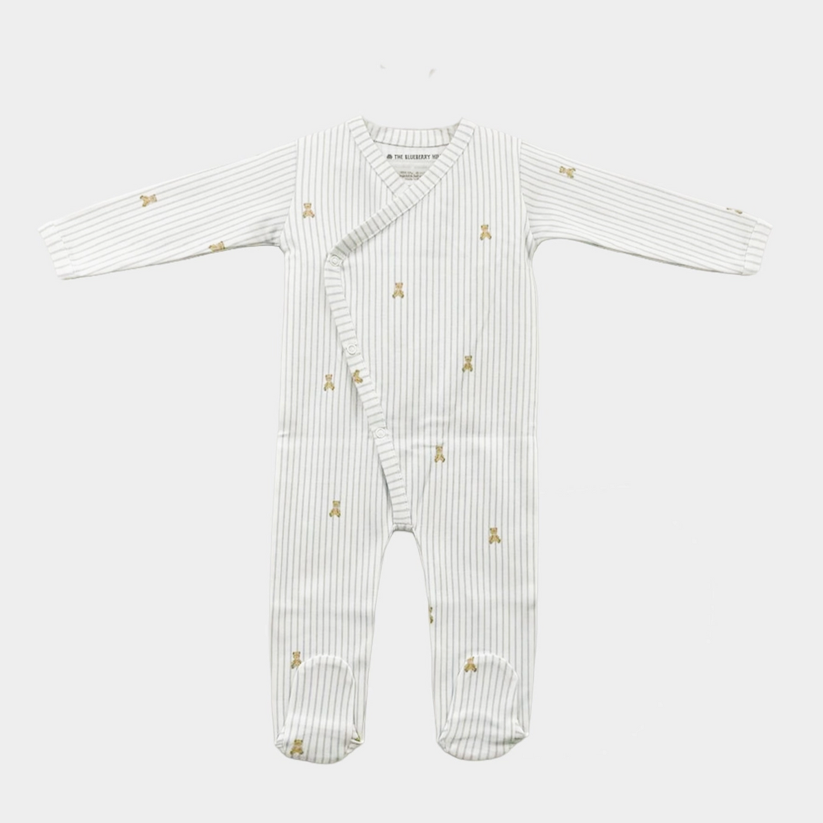 Knit Wrap Romper Teddy Bear Blue Baby Newborn Kimono Gift