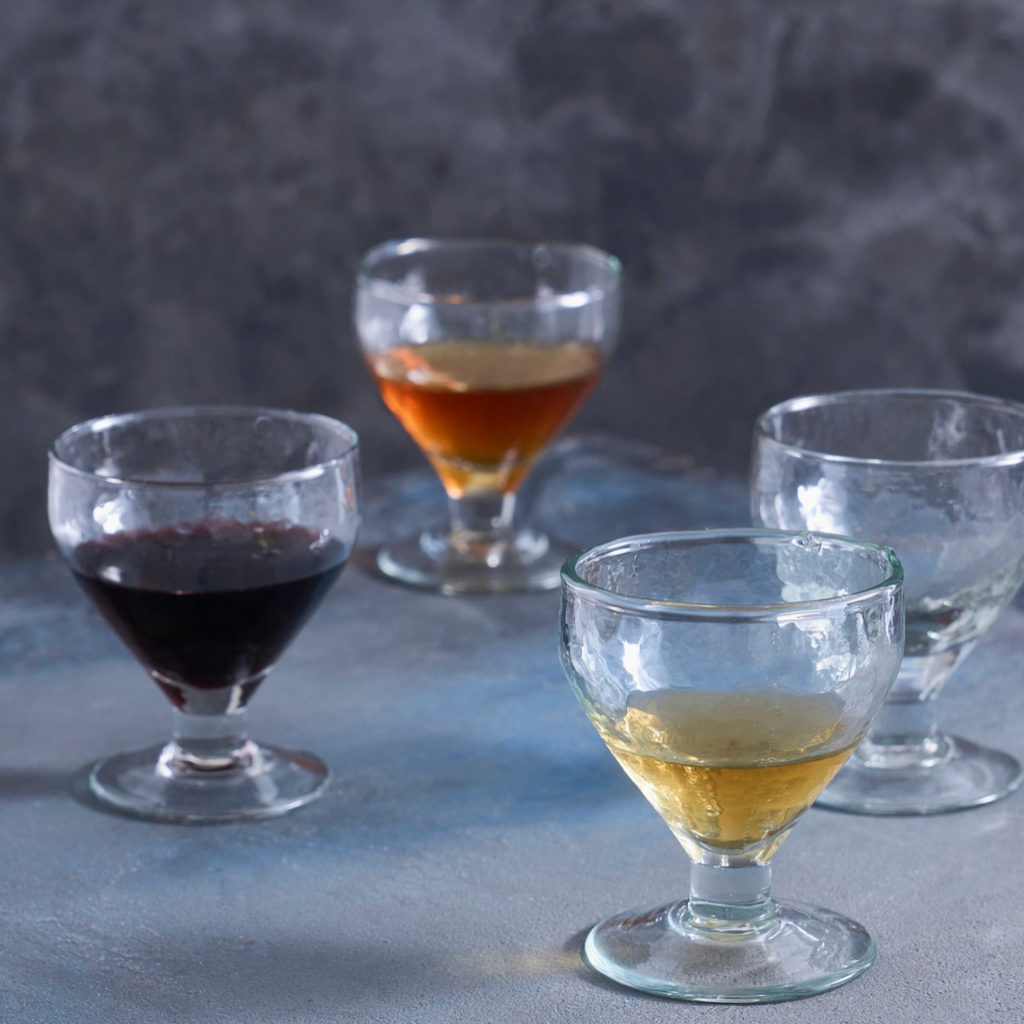 Pebbled Footed Glasses - Set of 4